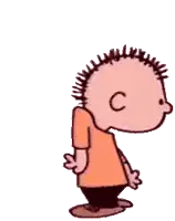 a cartoon of a boy with a snoopy face