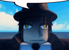 a cartoon character wearing a hat and a tie