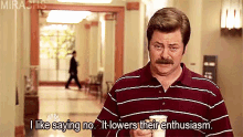 I Like Saying No GIF - Parks And Rec Ron Swanson Nick Offerman GIFs