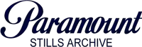 a logo for paramount stills archive in blue