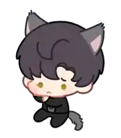 a drawing of a boy with cat ears and a tail