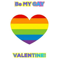 a rainbow heart with the words be my gay love is love valentine on it