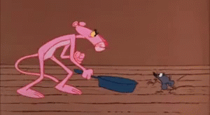 フライパン 殴る むかつく　逃げる GIF - Frying Pan Pink Panther GIFs
