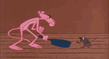 フライパン 殴る むかつく　逃げる GIF - Frying Pan Pink Panther GIFs