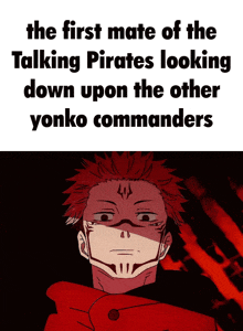the first mate of the talking pirates looking down upon the other yonko commanders