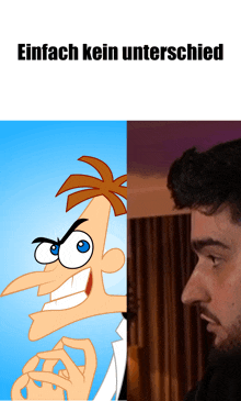a picture of perry the platypus next to a picture of a man with the words einfach kein unterschied