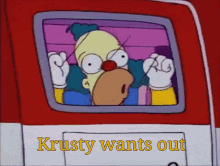 Krusty Wants Out Simpsons GIF - Krusty Wants Out Simpsons Clown GIFs