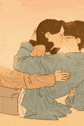 a drawing of a man and a woman kissing