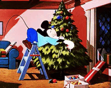 árvore De Natal GIF - Merry Christmas Mickey Decorate GIFs