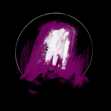 a purple circle with a white brush stroke in it