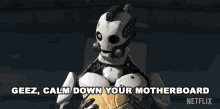 Calm Down Your Motherboard Three Robots GIF - Calm Down Your Motherboard Three Robots Love Death And Robots GIFs