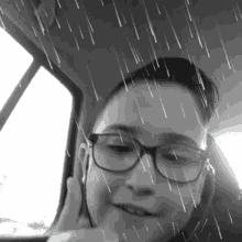 caut clan selfie car thumbs up rain