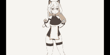 a cartoon of a girl dressed as a cat with a collar and ears .