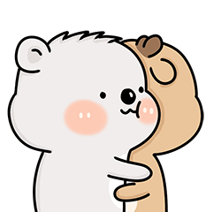 Hugging Bear Sticker - Hugging Bear Blushing Stickers