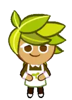 a cookie from cookie run is holding a potted plant in his hand .