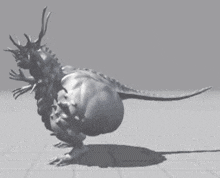 a 3d model of a monster with a large stomach