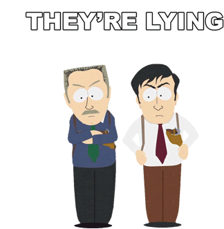 Theyre Lying South Park Sticker - Theyre Lying South Park S7e6 Stickers