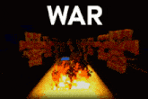 the word war is on a dark background