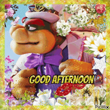 a picture of a cartoon character with the words good afternoon