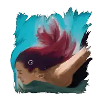 a painting of a woman with red hair