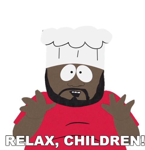 Relax Children Jerome Chef Mcelroy Sticker - Relax Children Jerome Chef Mcelroy South Park Stickers