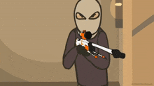 a cartoon of a man holding a sniper rifle with youtube.com at the bottom left