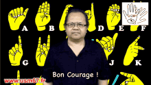 Courage Bon Courage GIF - Courage Bon Courage Sign Language GIFs