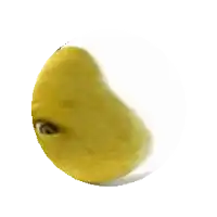 a yellow apple with a face on it