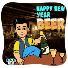 beer happy new year2020 bobble gifs new year fifs