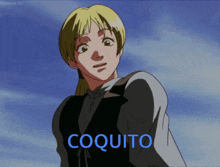 a cartoon character with the name coquito on the bottom