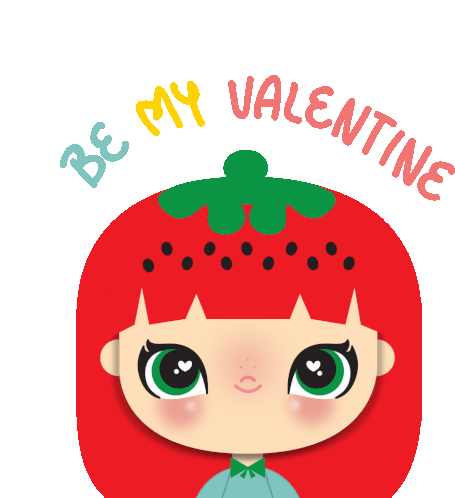 Valentines Day Be My Valentine Sticker - Valentines Day Be My Valentine Strawberrystyle Stickers