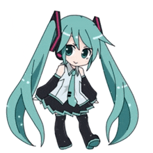 a drawing of hatsune miku wearing headphones