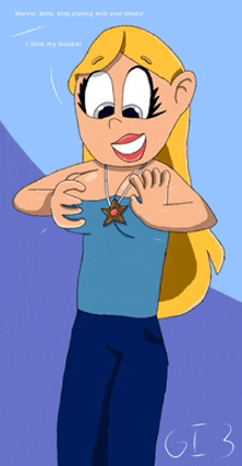 a cartoon drawing of a girl with a star necklace