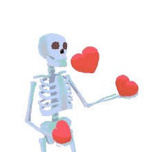 skeleton juggling hearts love valentines day