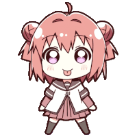 a cartoon drawing of a girl with pink hair