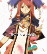 a blurry picture of a girl with the words " twink attack " on the bottom