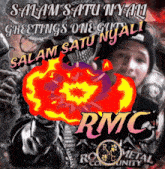 a picture of a man with a pumpkin face and the words salam satu nyall greetings one city salam satu nyali rmc