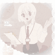 a drawing of a girl holding a piece of paper that says u are my sea