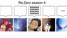a collage of anime characters with the words re : zero season 4