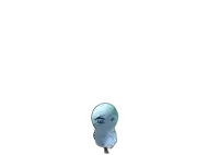 a snowman with blue eyes is standing on a tree branch on a white background
