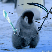penguin animated sword groove