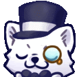 a cartoon cat wearing a top hat and a bow tie .
