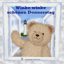 Winke, Winke, Schönen Donnerstag GIF - Donnerstag Winke Winke Teddy GIFs