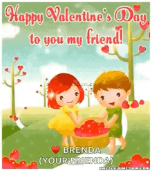 Friend Valentine Card Happy Valentines Day Friend GIF - Friend Valentine Card Happy Valentines Day Friend Hearts GIFs