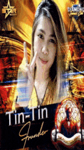a poster of a woman with the name tin-tin founder