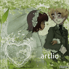 a picture of a bride and groom with the words artlio on the bottom right
