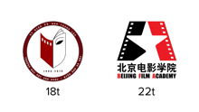 a logo for beijing film academy is shown next to another logo