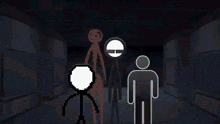a cartoon drawing of a man and a circle