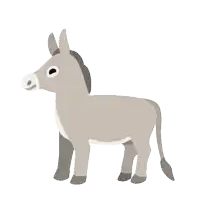 a cartoon donkey is standing upside down on its back
