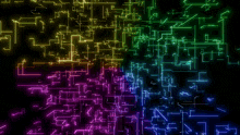 a computer generated image of a rainbow of lines
